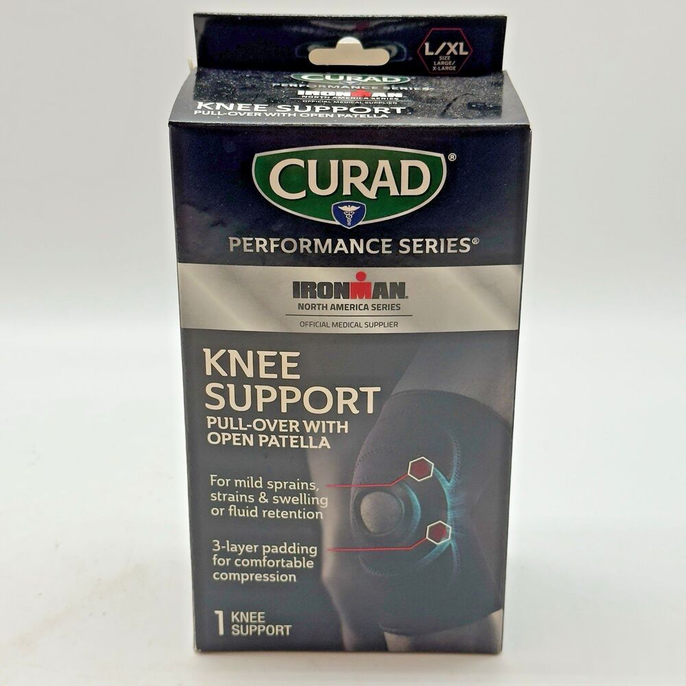 NEW Curad Performance Series Knee Support 4-Way Stretch Triple Reinforced Sprain